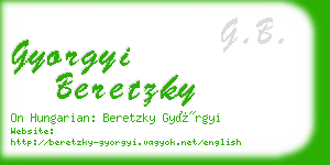 gyorgyi beretzky business card